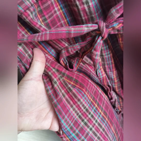 Vintage ORVIS Plaid Cotton Cottagecore Tradwife Homestead Dress with Pockets 16 - Picture 7 of 8